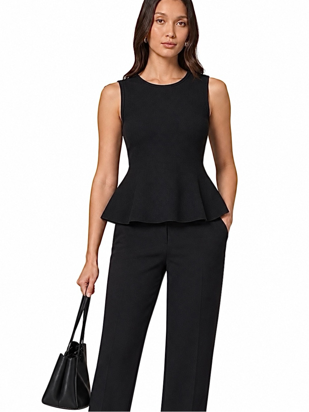 Theory Peplum Black Top Size M